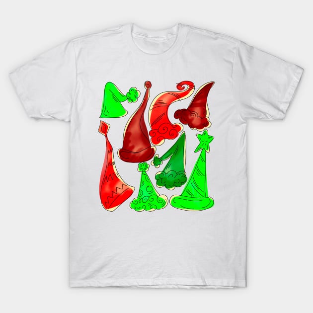 Christmas Hats T-Shirt by missmann